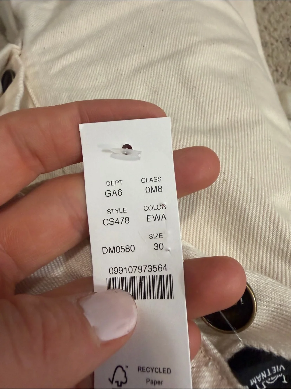 J crew Mid-rise A-line denim short in ecru